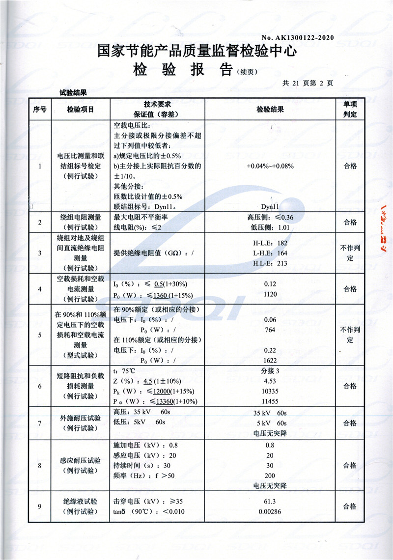 高低压试验报告-S11-1250利津利津利津油浸式变压器-2.jpg